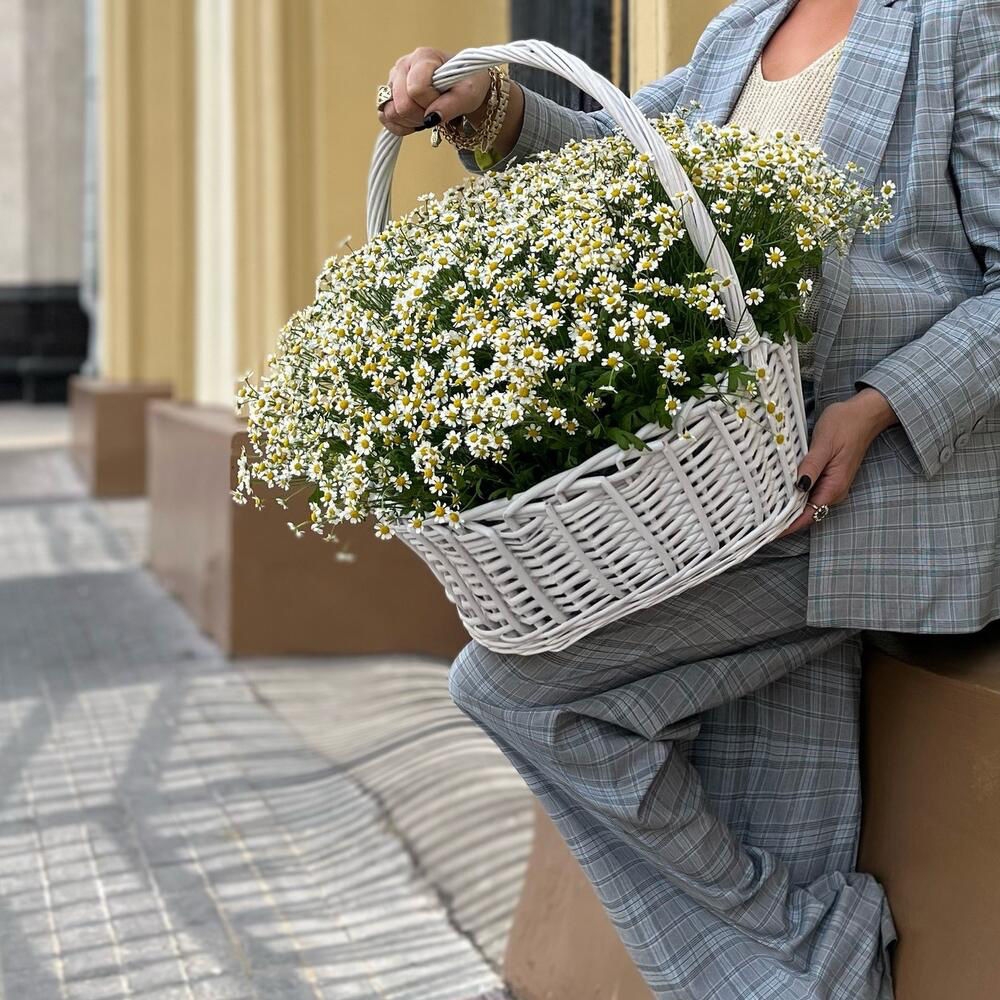 КОРЗИНА С РОМАШКАМИ