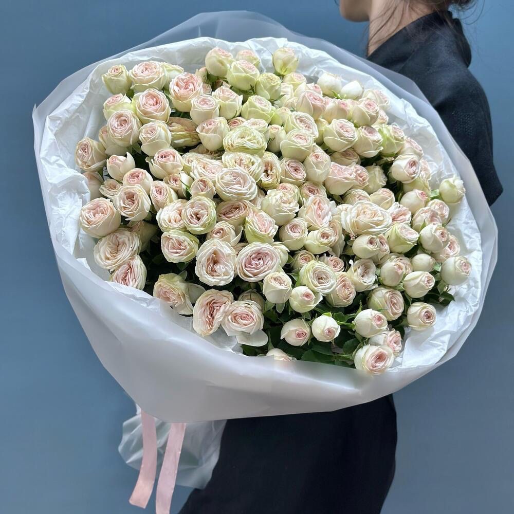 Букет кустовых пионовидных роз Premium, 25 шт