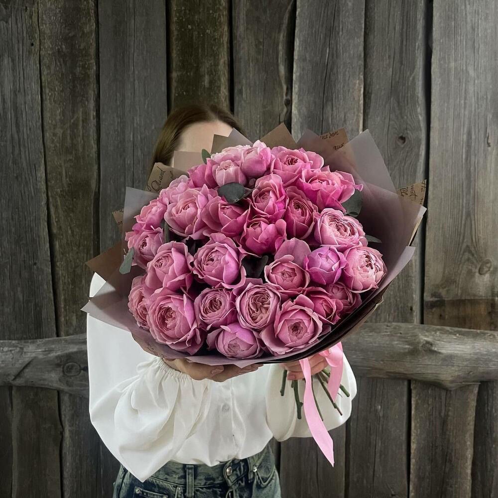 Монобукет из кустовой розы Сильва Пинк